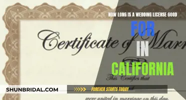 California Wedding Licenses: Expiry and Validity Timeline