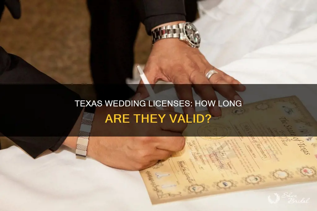 how long is a wedding license good for in Texas