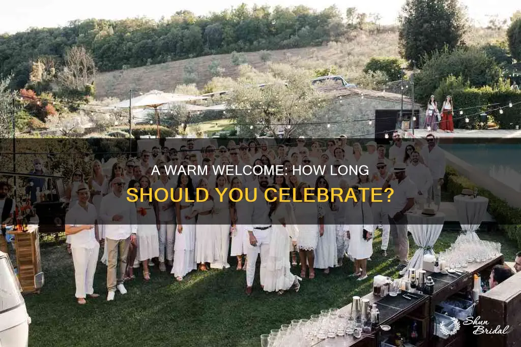 how long is a wedding welcome party
