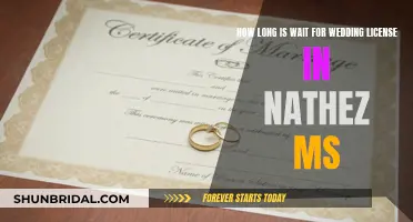 Waiting for a Wedding License in Nathez, MS: How Long?