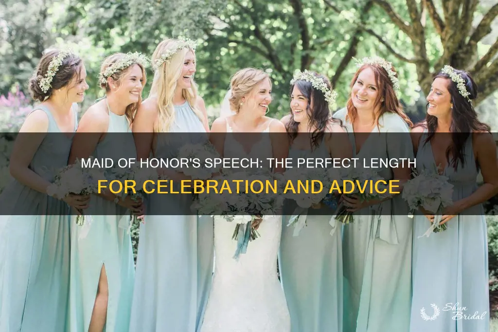 how long should a maid of honor wedding speech be