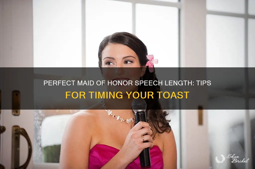 how long should a maid of honour speech be