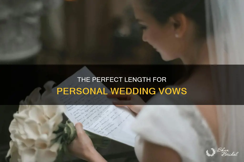 how long should personal words be for a wedding