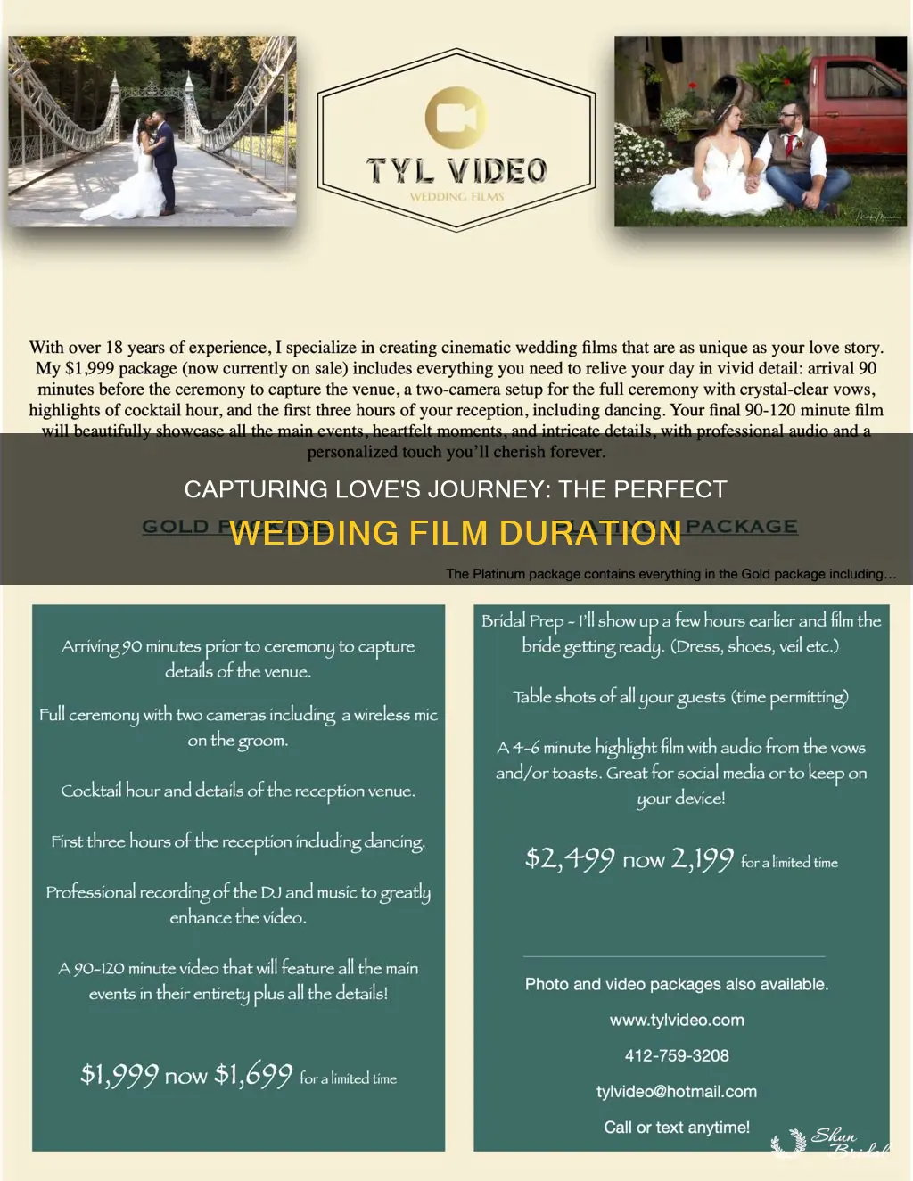 how long should wedding film be