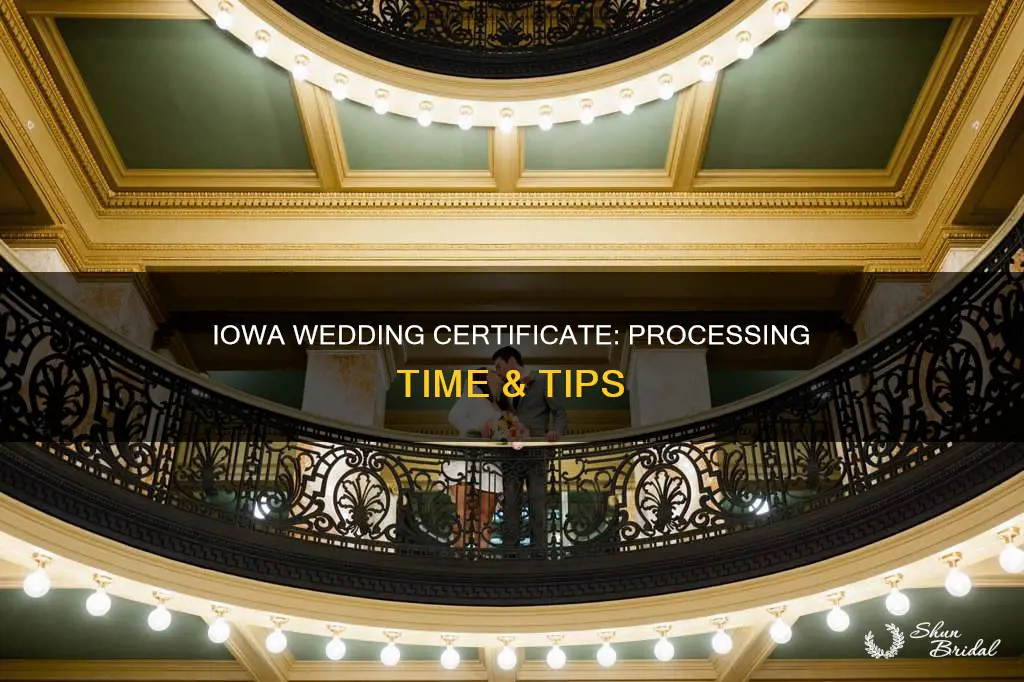 how long till copy wedding certificate after wedding in iowa