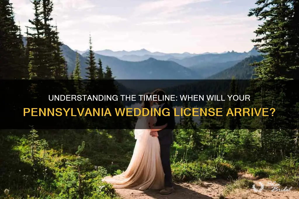 how long till my official wedding license back in Pennsylvania