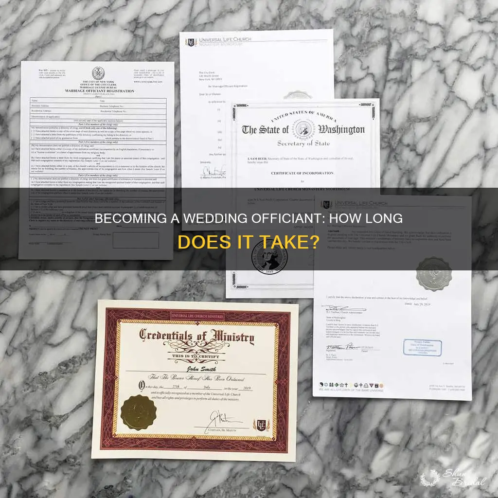 how long to become a wedding officiant