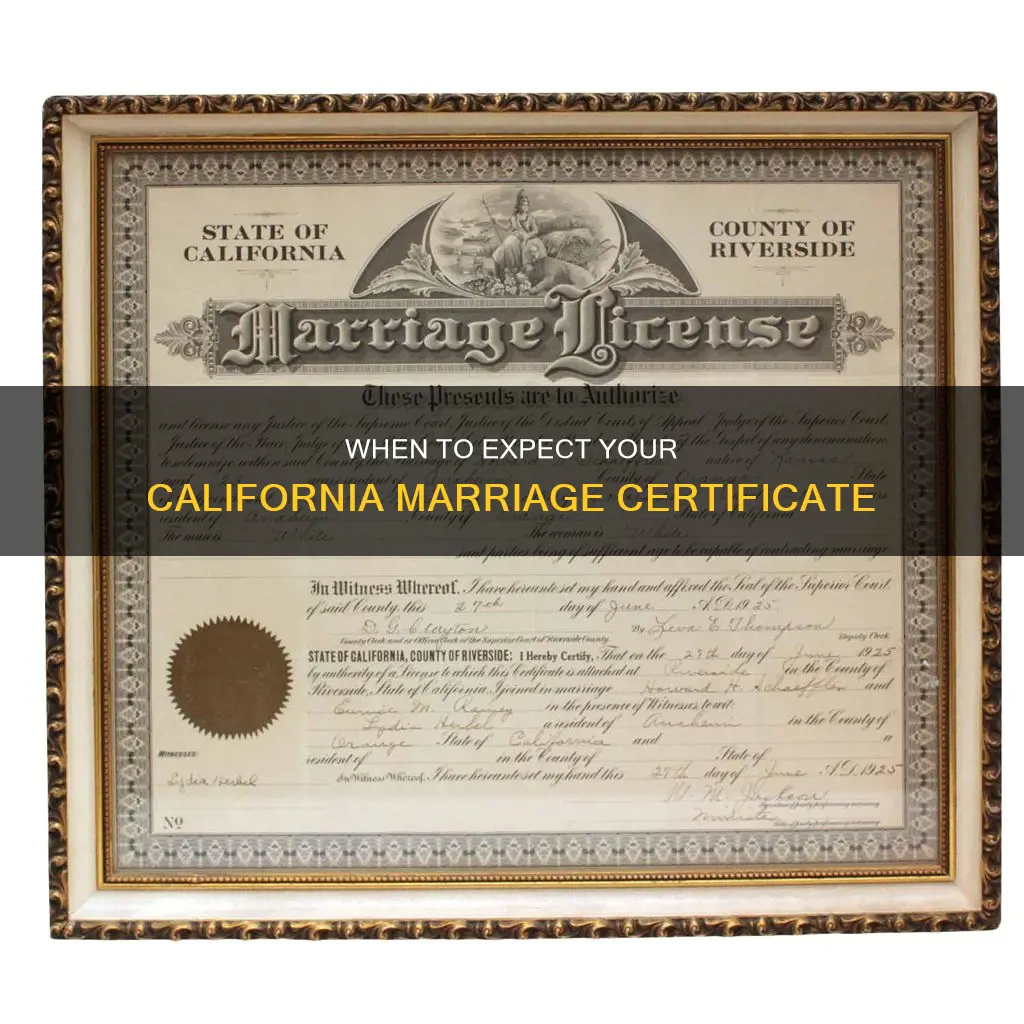 how long to get marriage certificate after wedding california