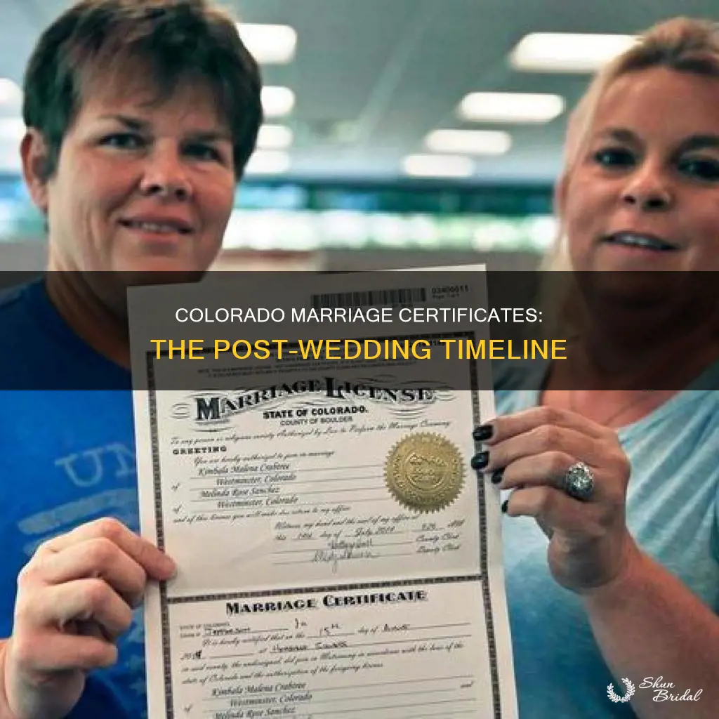 how long to get marriage certificate after wedding colorado