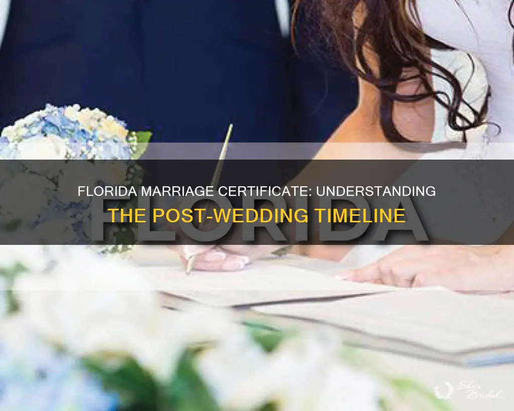 how long to get marriage certificate after wedding in Florida