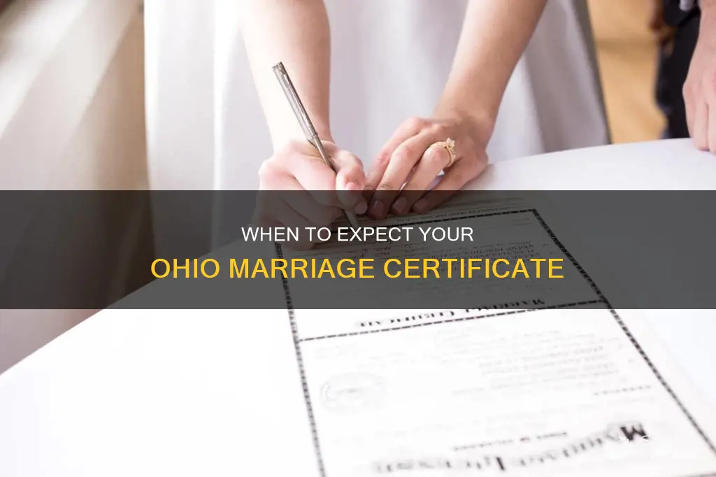 how long to get marriage certificate after wedding in Ohio