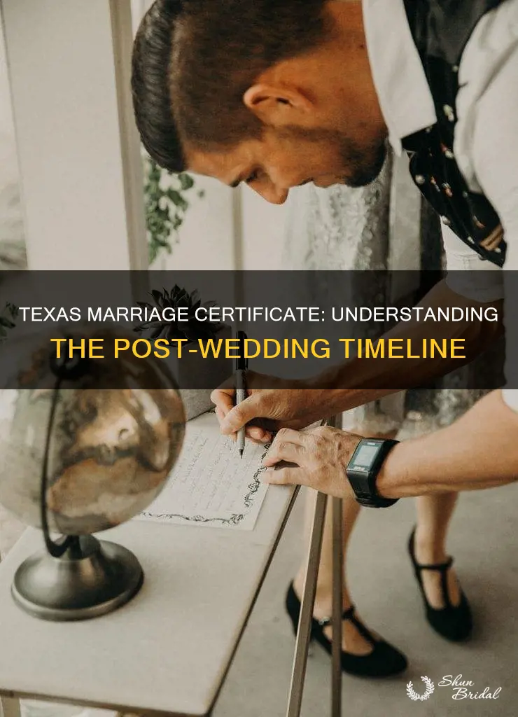 how long to get marriage certificate after wedding in Texas