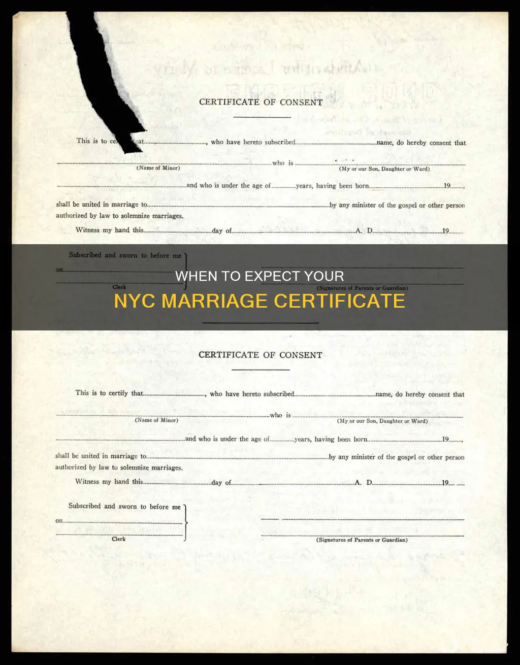 how long to get marriage certificate after wedding nyc