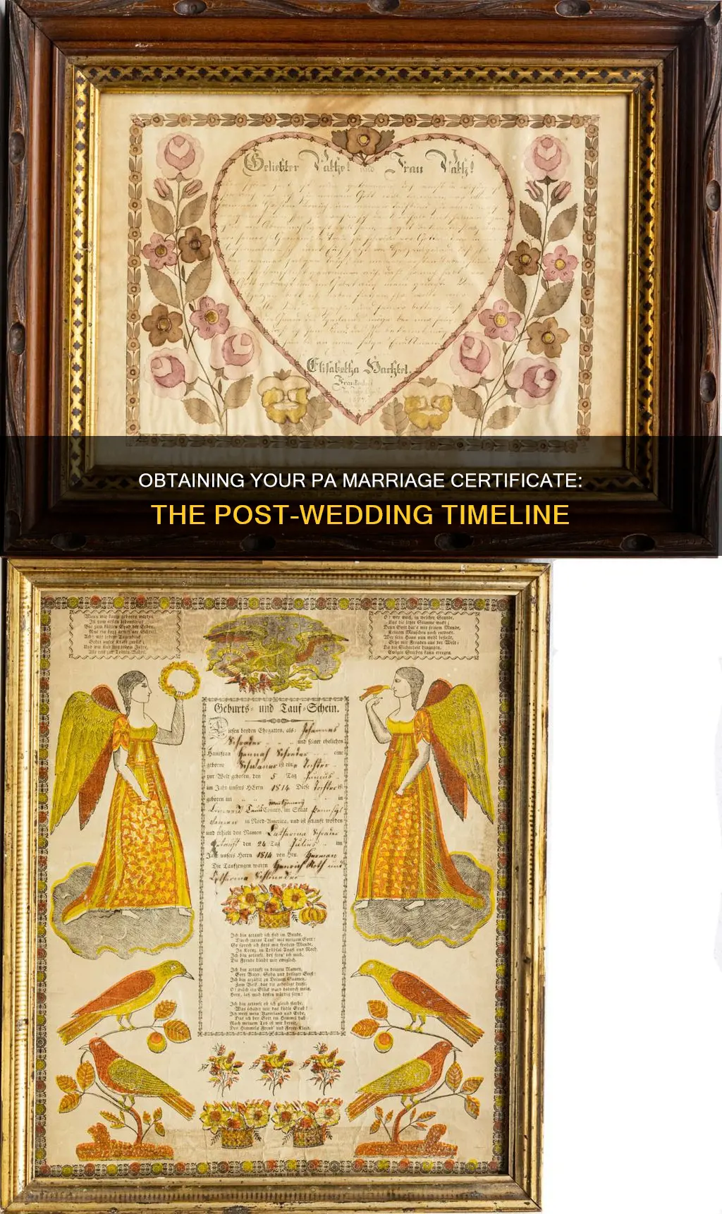 how long to get marriage certificate after wedding pa