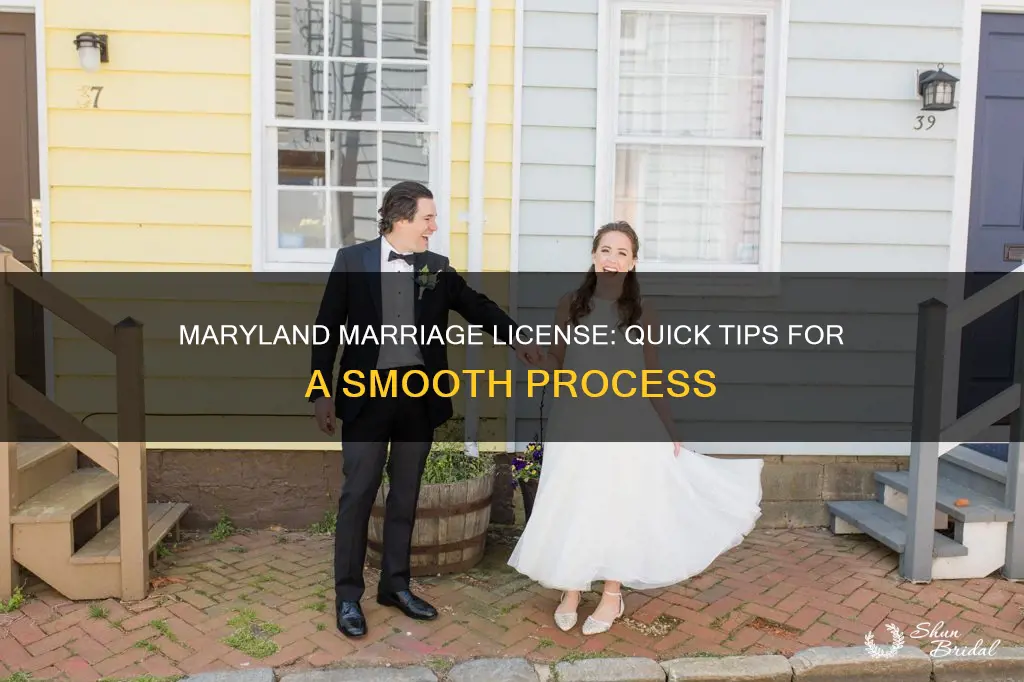 how long to get marriage license before wedding maryland