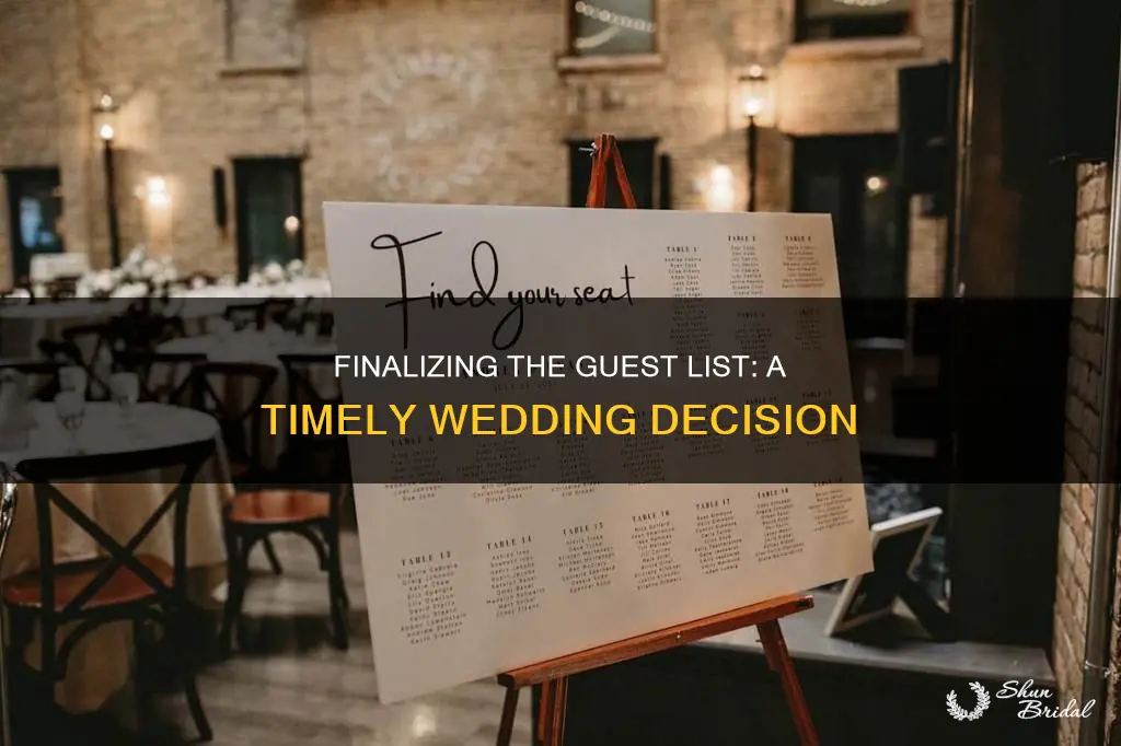 how long to know guest list of a wedding