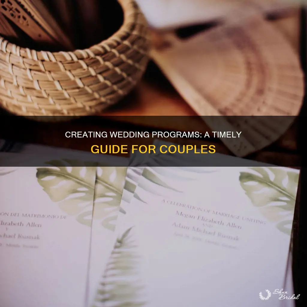 how long to make wedding programs