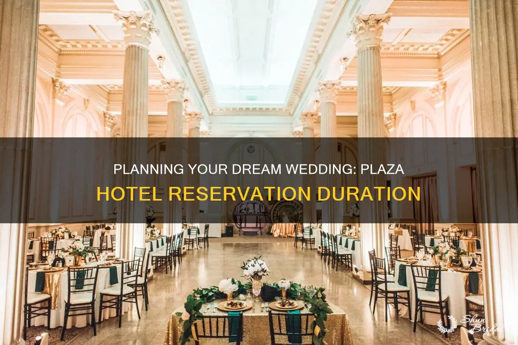 how long to reserve plaza hotel for wedding