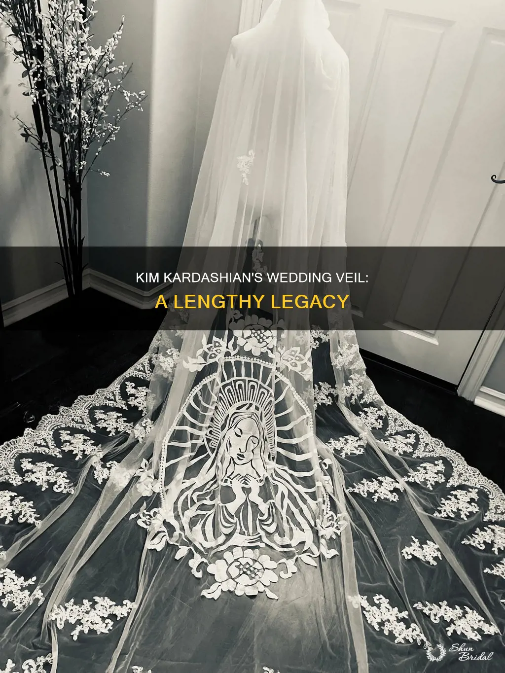 how long was kim kardashian wedding veil