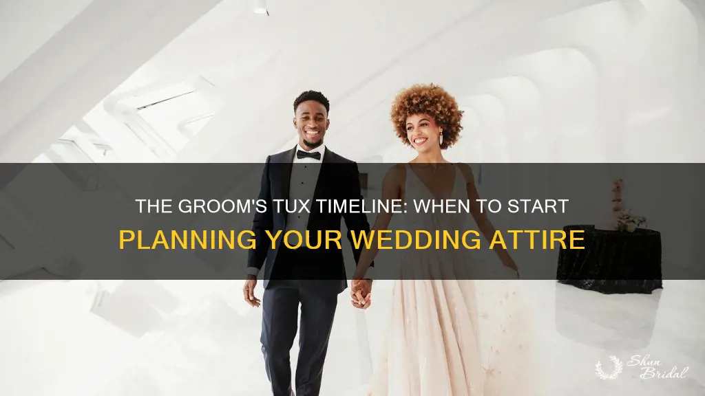 how long wedding should the groom get his tux