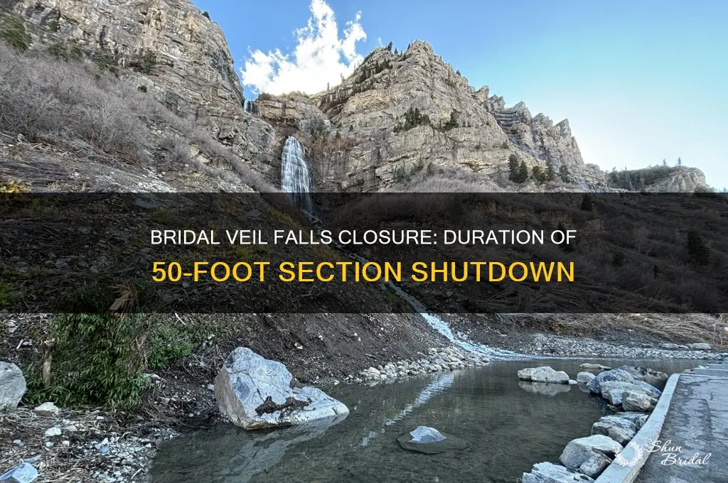 how long will 50 at bridal veil falls be closed