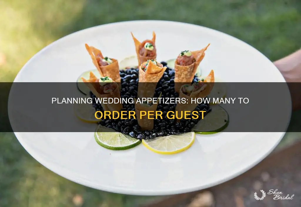 how many appetizers per person at a wedding