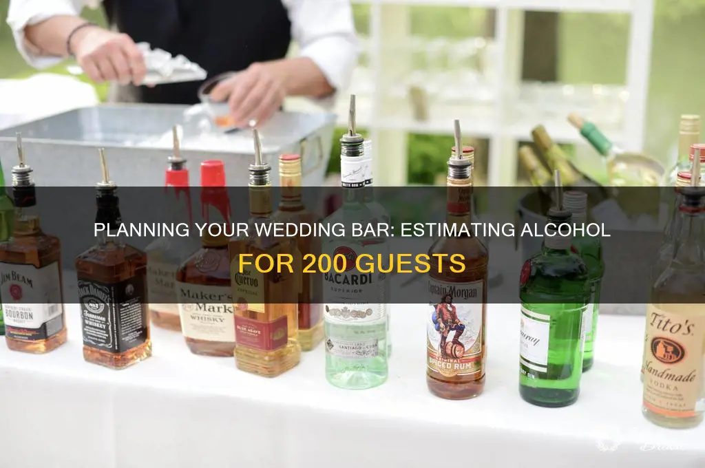 how many bottles of booze for 200 person wedding