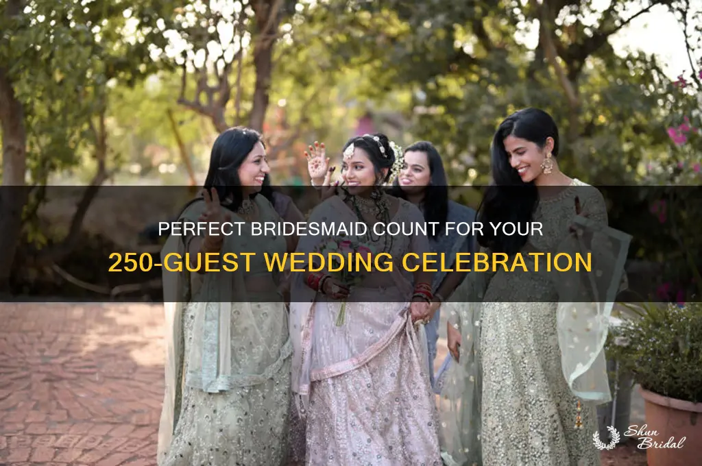 how many bridesmaids for a 250 person wedding
