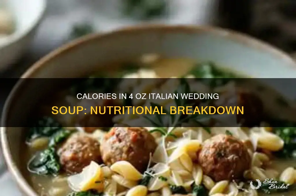 how many calories in 4 oz of italian wedding soup