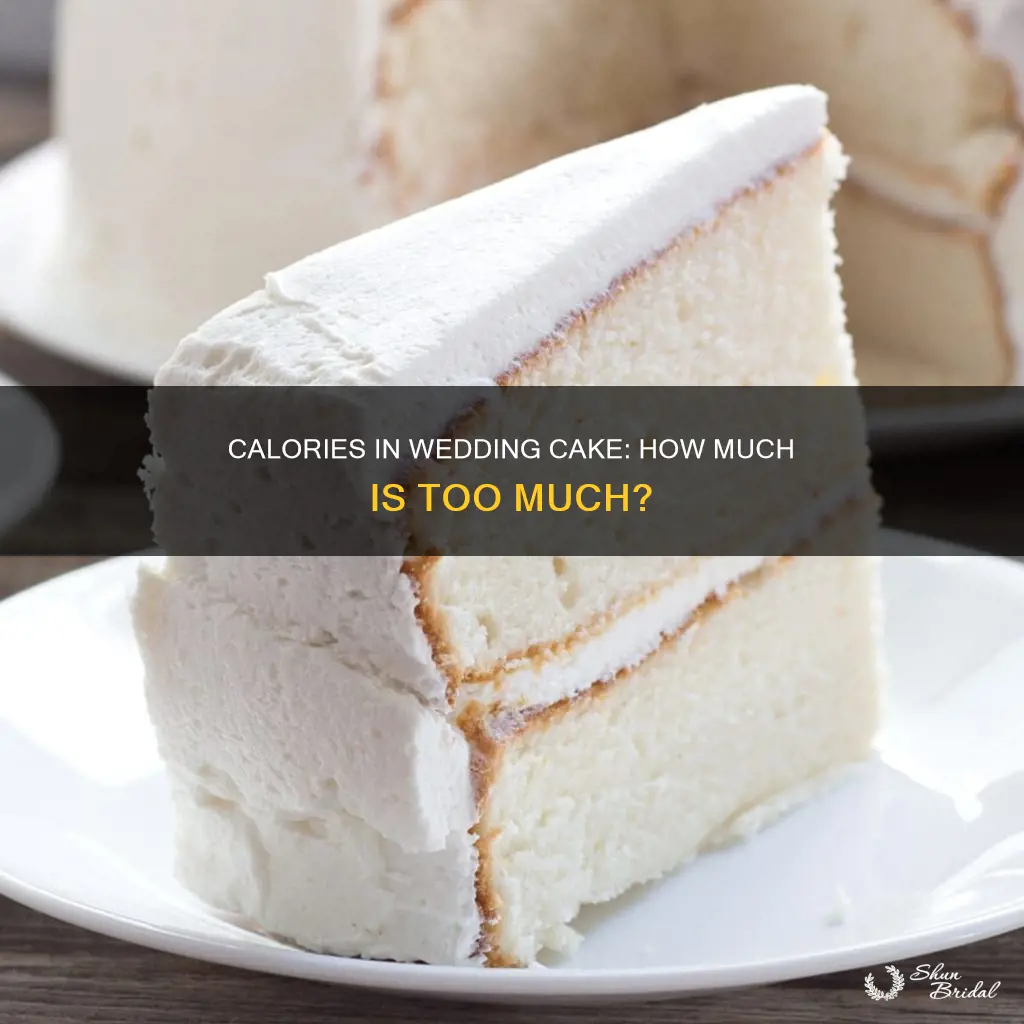 how many calories in a piece of wedding cake