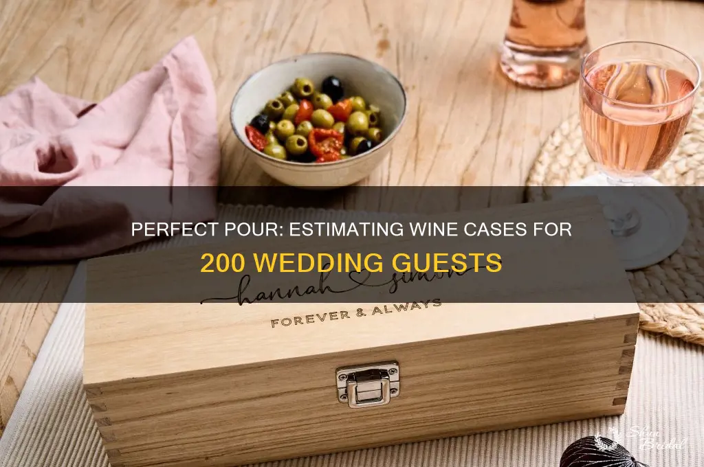 how many cases of wine for 200 guests wedding