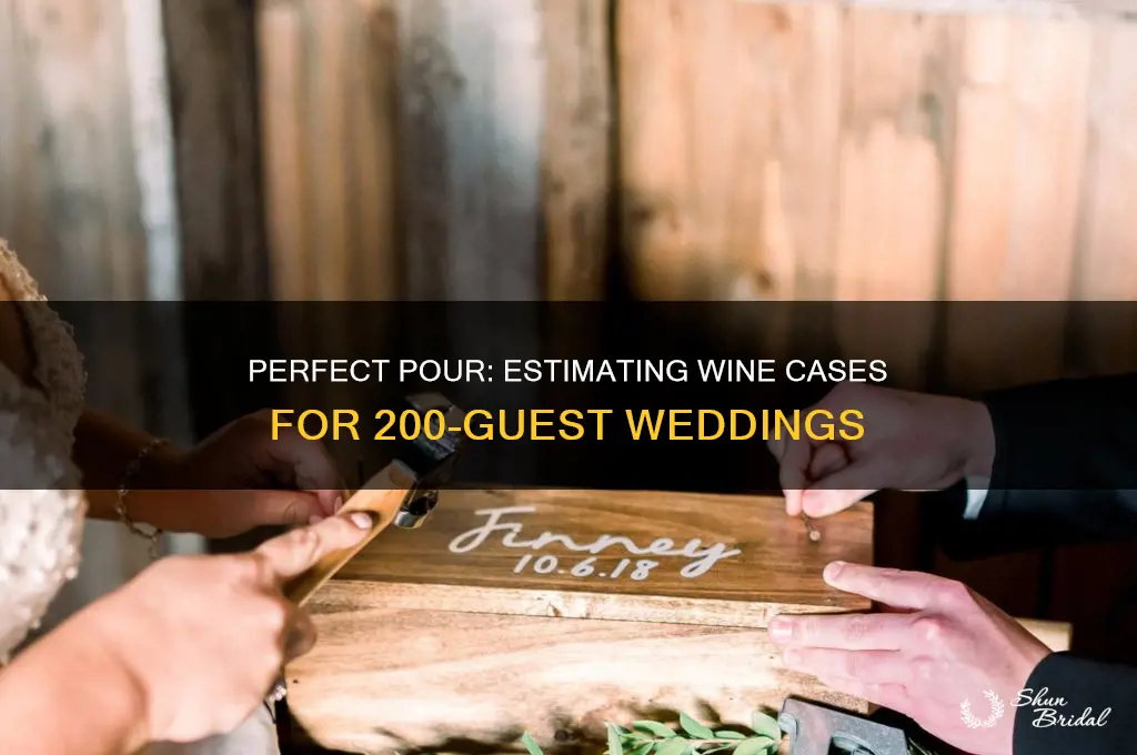 how many cases of wine for a 200 person wedding
