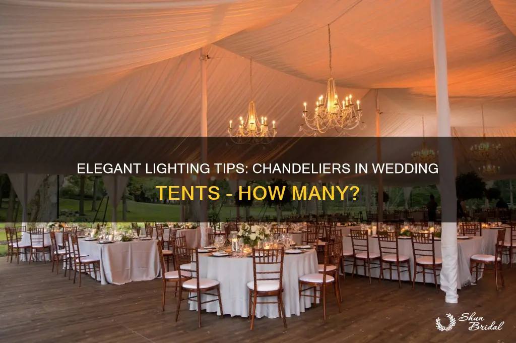 how many chandeliers in a wedding tent