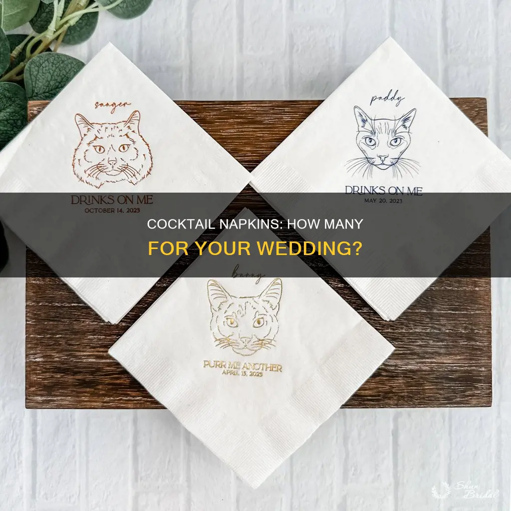 how many cocktail npakins do you need for a wedding