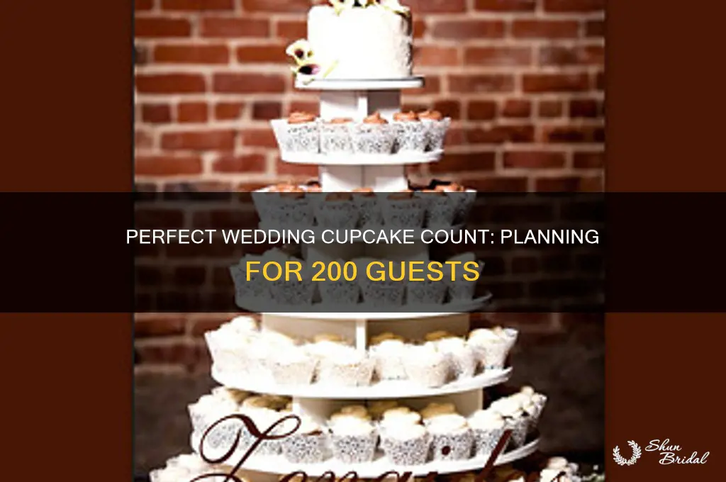 how many cupcakes for a wedding of 200