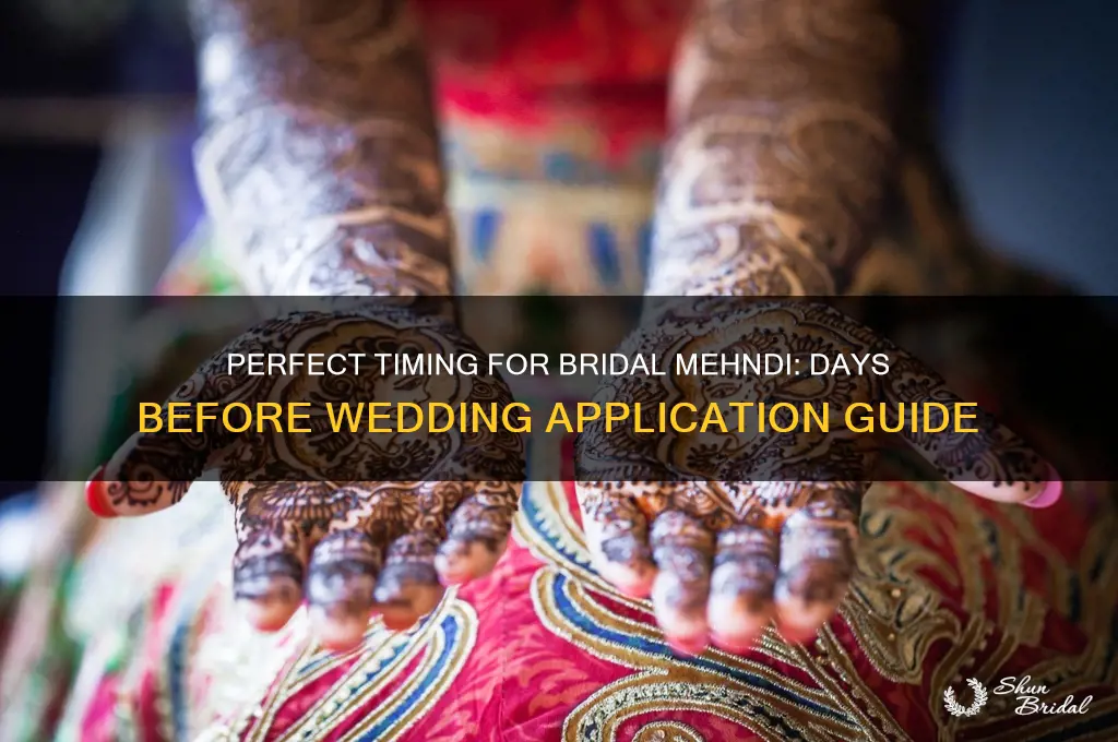 how many days before wedding should mehndi be applied
