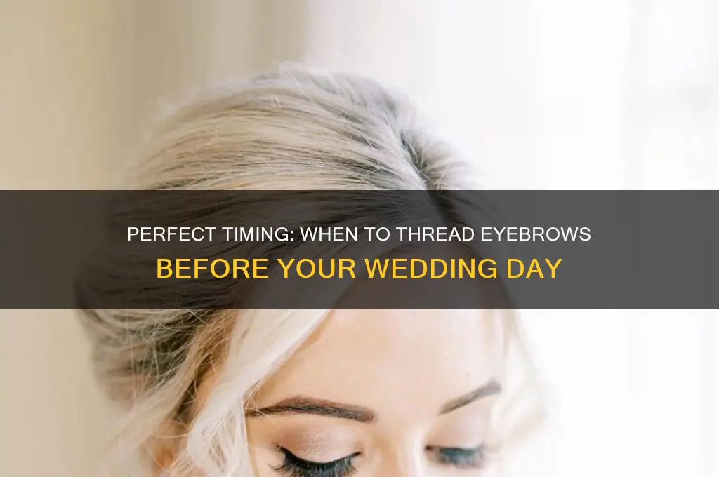 how many days before wedding to thred eyebows