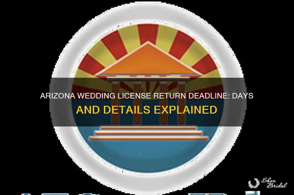 how many days to return wedding license in Arizona