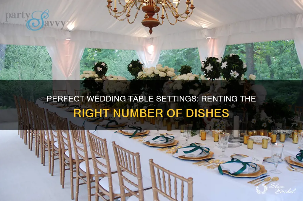 how many dishes to rent for wedding