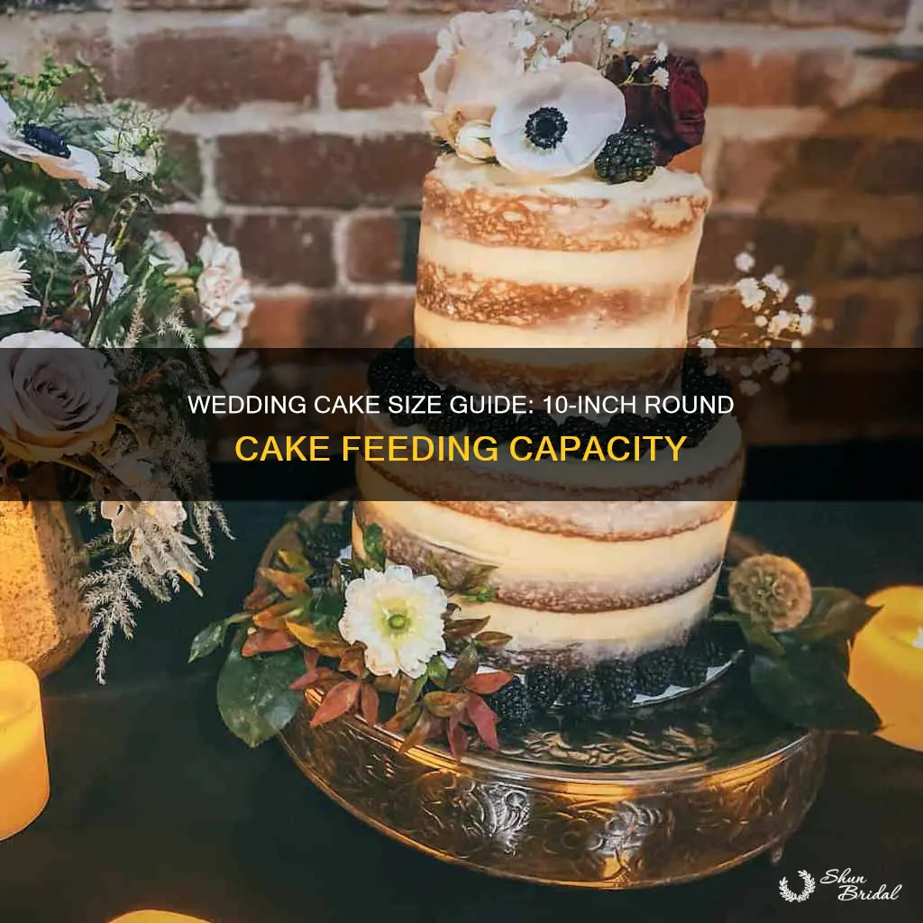 how many does a 10 inch round wedding cake feed