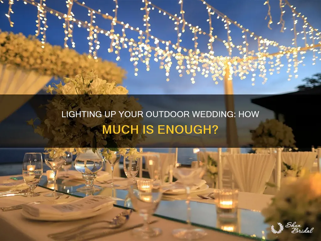 how many feet of lighting does and outdoor wedding need