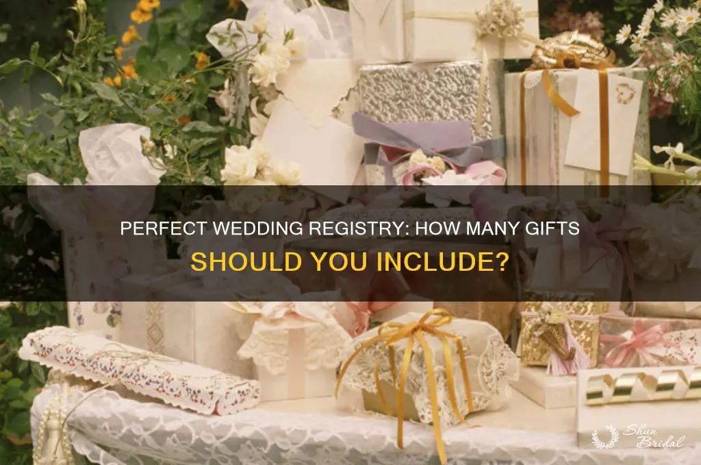 how many gifts should be on a wedding registry