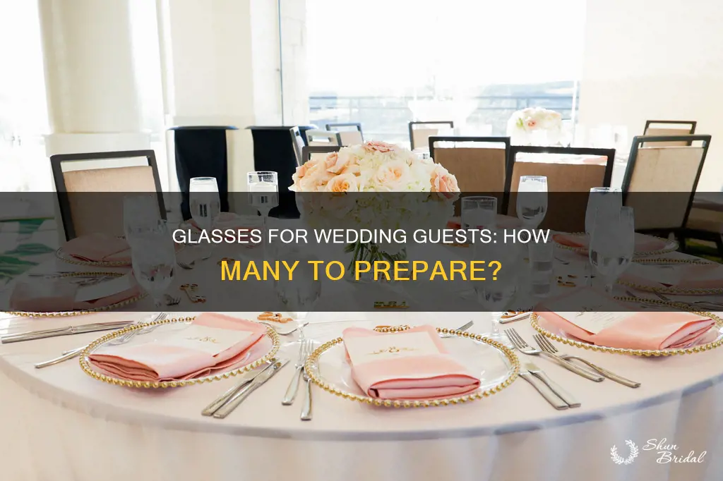 how many glasses will 75 people use at a wedding