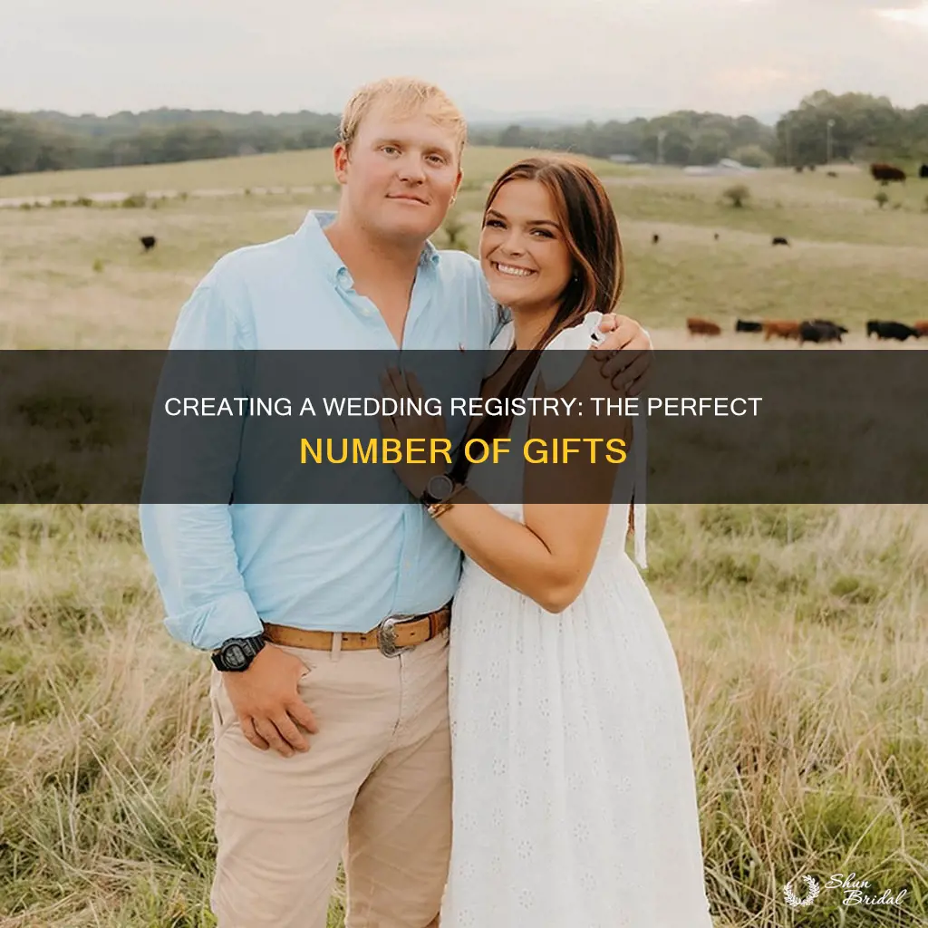 how many items to put on wedding registry