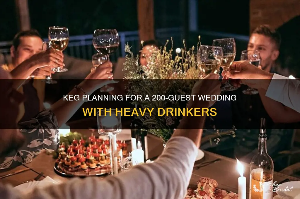 how many kegs for 200 person wedding heavy drinking