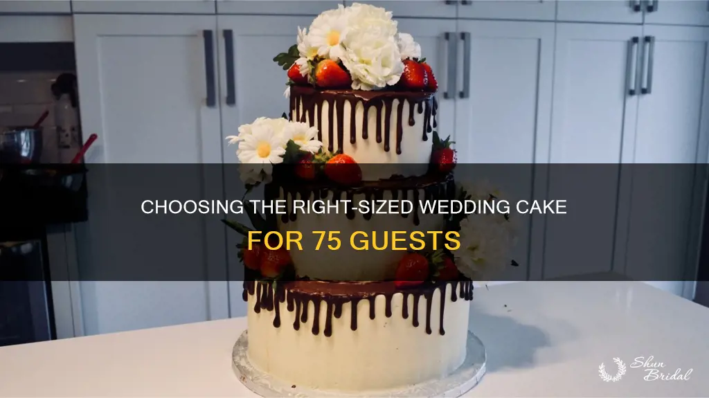 how many layers wedding cake for 75 people