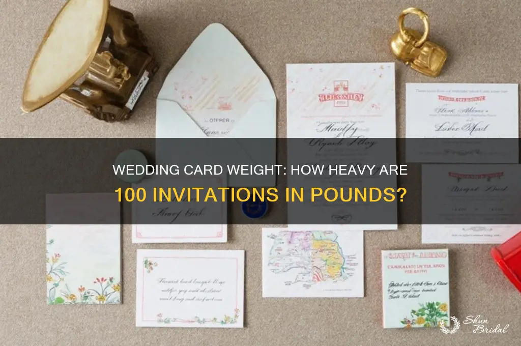 how many lbs are 100 wedding cards