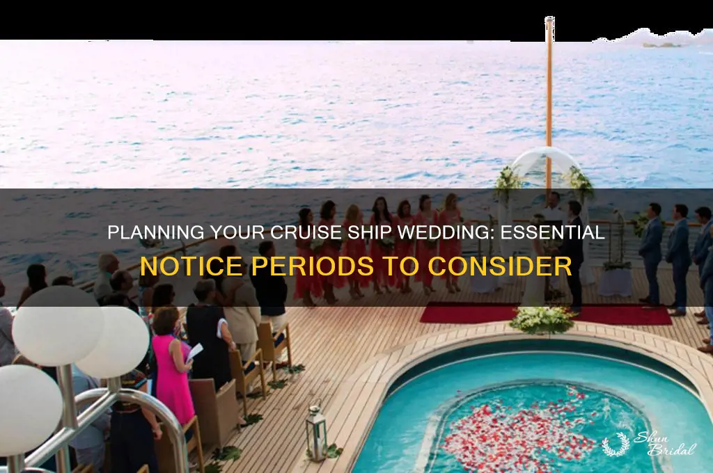 how many months notice for a cruise ship wedding
