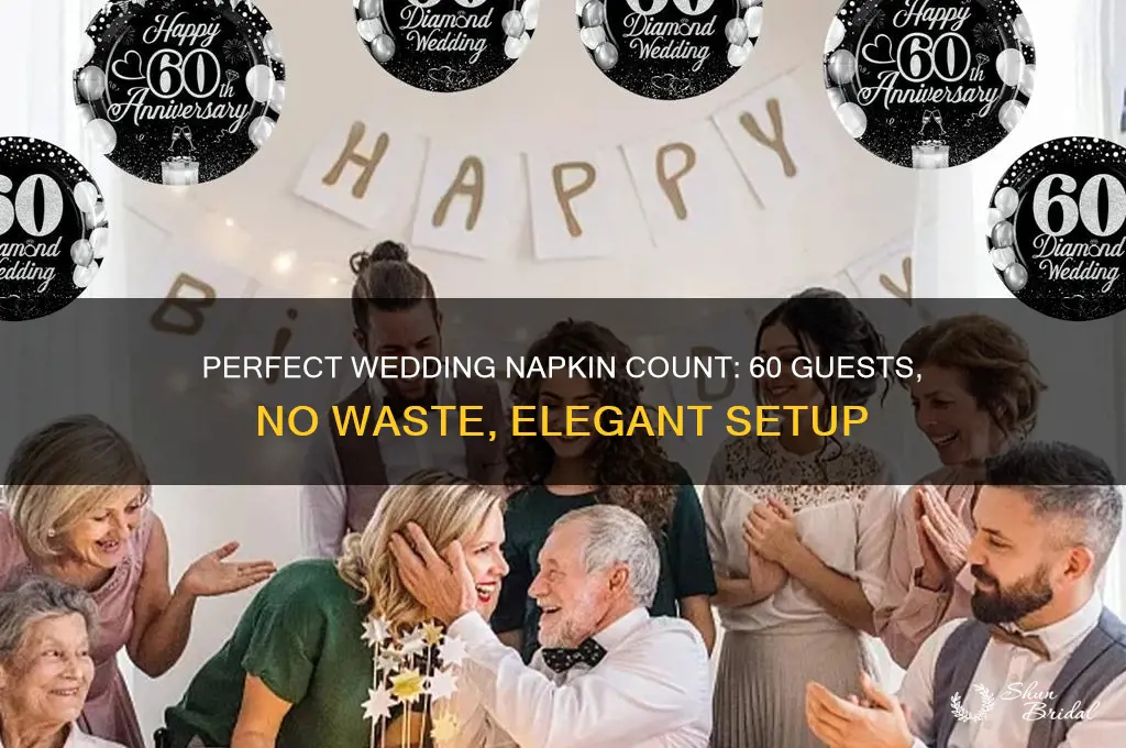 how many napkins for wedding 60 people