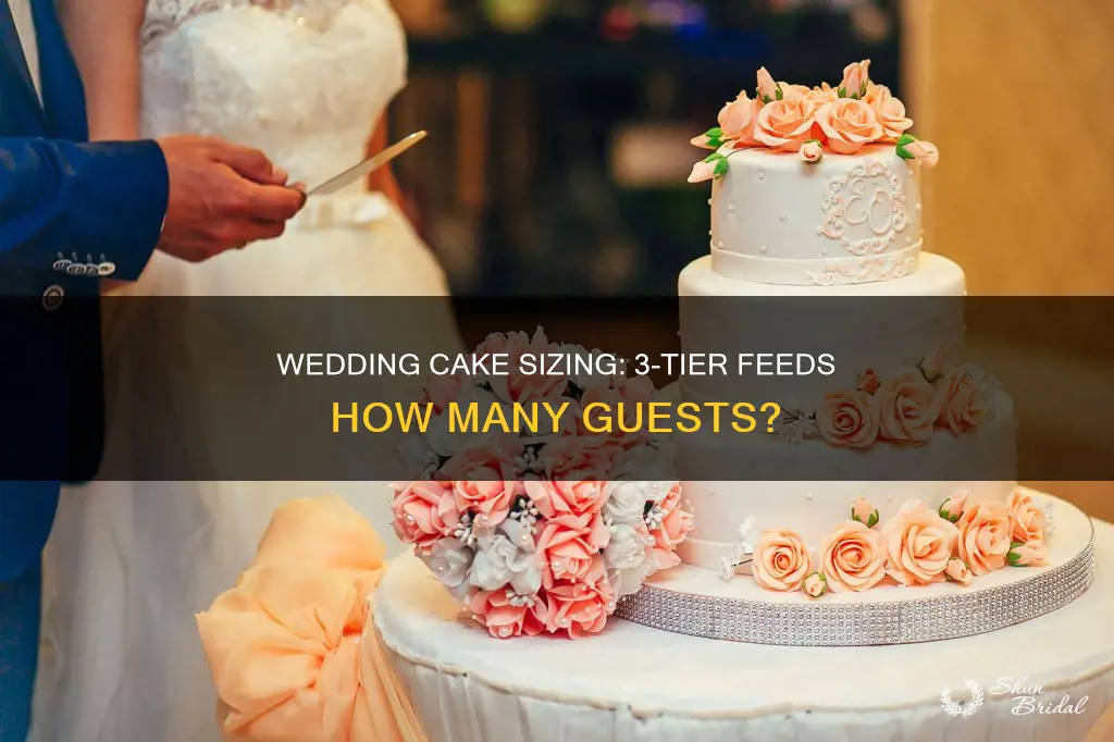 how many people does a 3 teir wedding cake feed